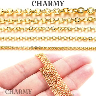 Dây xích làm đồ trang sức t111 thép không gỉ, kiểu dây chuyền mắc xích vàng - charmy