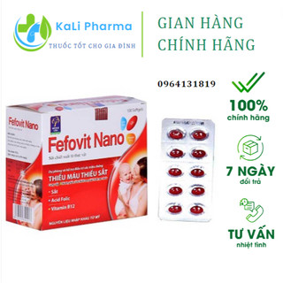 Hộp 100 Viên uống bổ máu FEFOVIT NANO sắt chiết xuất từ thực vật - Bổ sung sắt III và Acid Folic