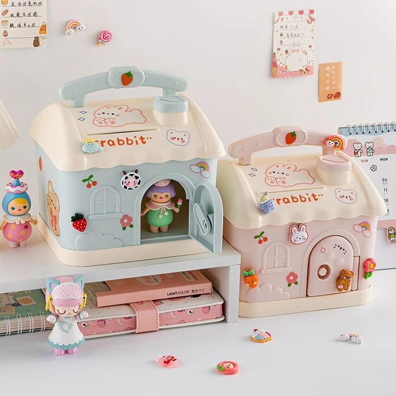 Ống heo đựng tiền tiết kiệm hình ngôi nhà, Đồ chơi trẻ em Princess Kids lợn tiết kiệm - Mẫu 2