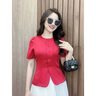 Áo kí giả cổ tròn Evalover kiểu dáng peplum gọn gàng tôn dáng