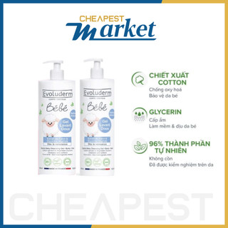 Gel Tắm Gội Dịu Nhẹ An Toàn Cho Em Bé Không Cay Mắt Evoluderm 250ml, 500ml