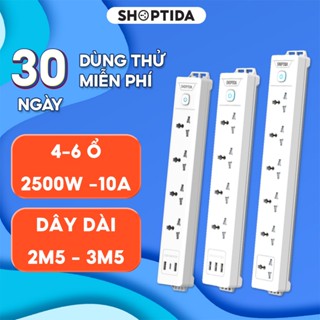 Ổ điện đa năng Shoptida Workz, USB - Type C, 4 lỗ cắm tải 2500W , 1 đổi 1 36 tháng chính hãng