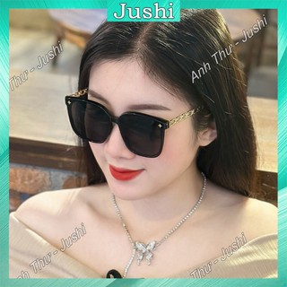 Kính mát nữ mắt mèo thời trang, kính râm gọng nhựa dây xích, hàn quốc đi biển đi xe, du lịch chống tia uv