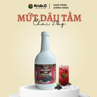 Mứt dâu tằm Krub.O có sốt và thịt quả - làm bánh pha chế đồ uống trà hoa quả cà phê chai 2.1kg