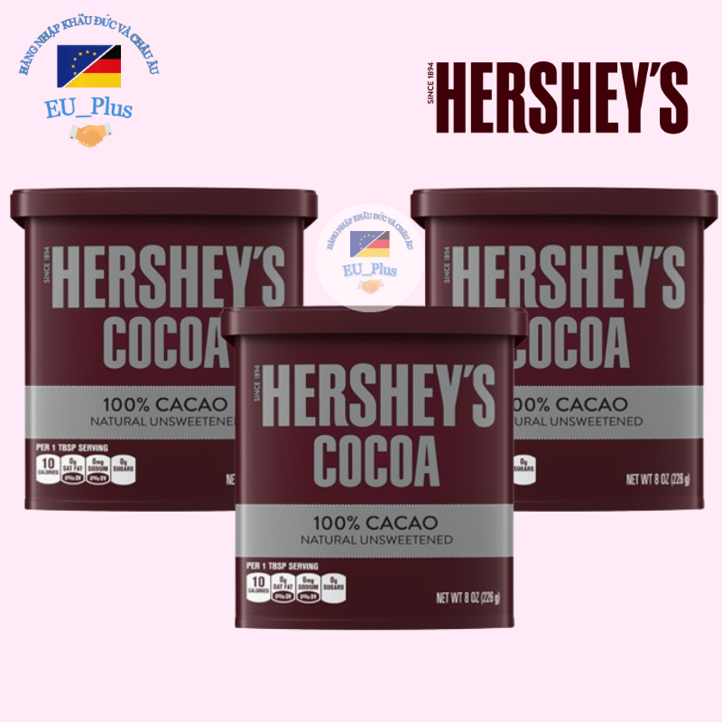 Bột cacao nguyên chất Hershey's (Hershey’s Cocoa Natural Unsweetened 100% Cocoa)- 226gr