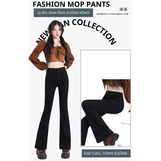 Quần jean nữ ống loe màu đen chất vải qc mềm mại rl09