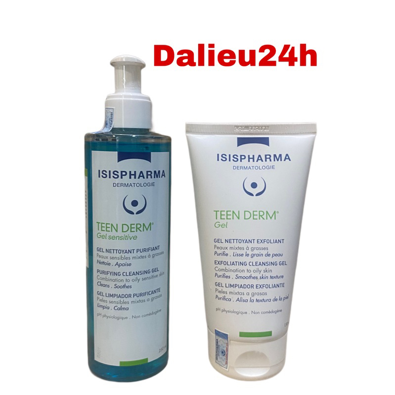 ISIS Pharma Teen Derm Gel - Sữa rửa mặt giảm nhờn ngăn ngừa mụn