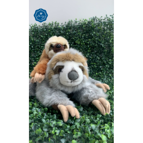 BE MY - THÚ BÔNG MÔ PHỎNG - LƯỜI - SLOTH 12 INCHES / BABY SLOTH 8 INCHES