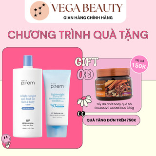  Kem chống nắng MAKE PREM UV Defense Me 150ml & Watery Capsule 50ml phù hợp dùng cho cả mặt và body