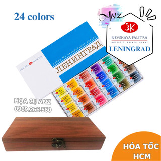 Màu nước Leningrad 24 màu, màu nước lenin và hộp gỗ