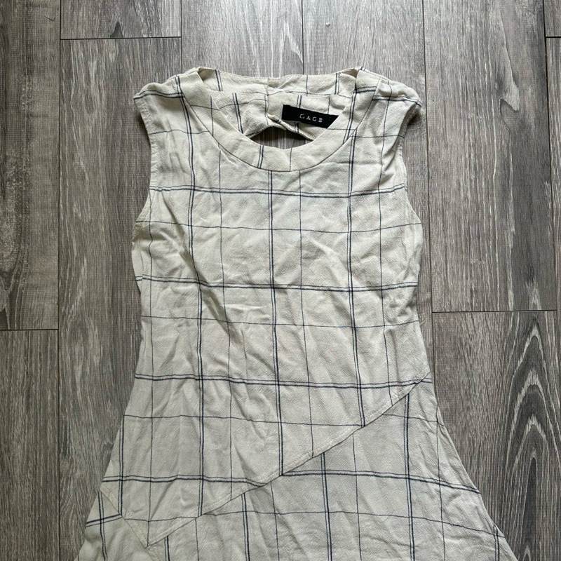 /2HAND/ váy dài hở lưng phối caro brand GAGO
