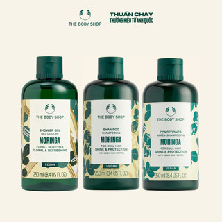 Combo tắm-gội-xả hương hoa chùm ngây moringa 250ml the body shop
