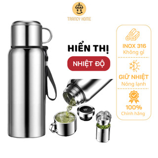  Bình giữ nhiệt inox 316 giữ nhiệt tới 48 giờ hiện nhiệt độ kèm cốc uống BTC 