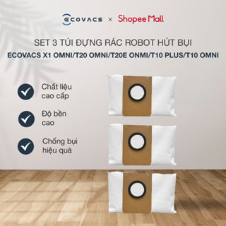 Set 3 Túi Đựng Rác Robot Hút Bụi Ecovacs X1 Omni/T20 Omni/T20e Onmi/T10 Omni-Chứa Bẩn Và Mảnh Vụn Tới 30 Ngày