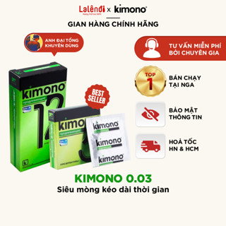 Bao cao su Kimono kéo dài thời gian siêu mỏng 0.03mm màu xanh lá, chính hãng nội địa Nga | Lalendi Store