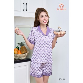 ST9155 BỘ PIJAMAS NỮ LỤA LATIN HT ÁO CỘC QUẦN SOOC