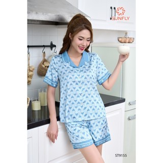 St9155 bộ pijamas nữ lụa latin ht áo cộc quần sooc