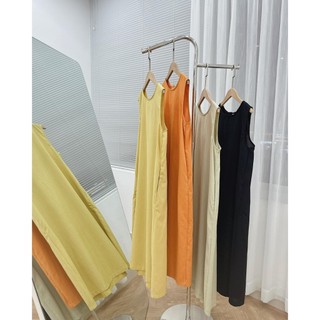 Váy đũi linen dáng dài phom suông basic, thiết kế lưng khoét, màu sắc tươi trẻ dành cho mùa hè