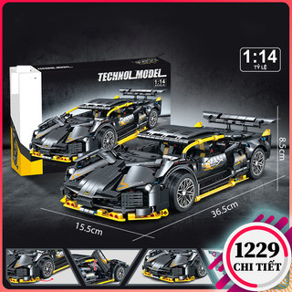 Mô hình lắp ráp Xe Đua Lamboghini Black Bull dạng hộp giấy, Đồ chơi lắp ráp siêu xe thể thao