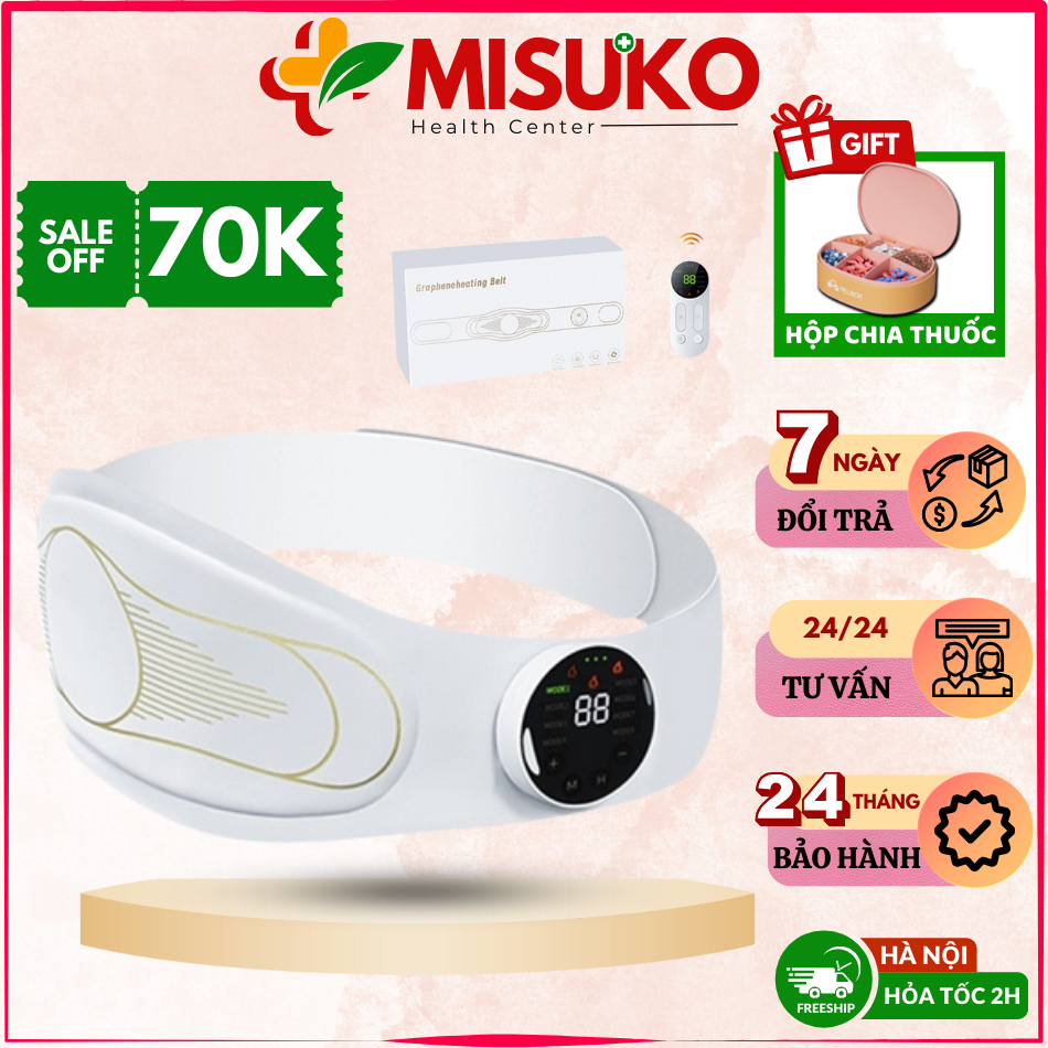 Máy massage xung điện EMS giảm mỡ bụng FITNESS - 1104, đai massage lưng bụng đánh tan mỡ, giảm đau bụng kinh