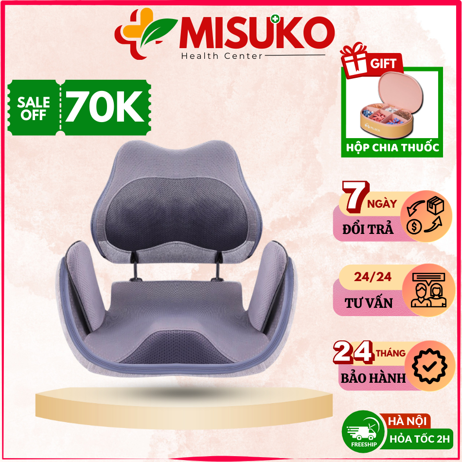  Đệm Ghế Massage Thư Giãn Thắt Lưng Mông Đùi Cao Cấp Máy Massage Mông Đa Năng Misuko IJ-P7 MÓN QUÀ SỨC KHỎE CAO CẤP 