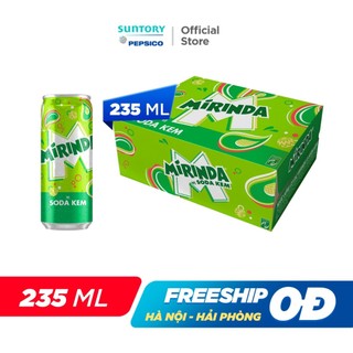 Thùng 24 Lon Nước Giải Khát Mirinda Soda Kem (235ml/lon)
