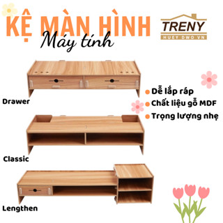 Kệ máy tính, kệ nâng cao màn hình máy tính, kệ để máy tính. Chất liệu gỗ MDF, tháo lắp dễ dàng