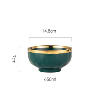 bát sứ xanh viền vàng