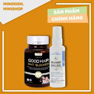 Combo hỗ trợ mọc tóc và mọc chân mày minoxidil bailleul 5% nam nữ + dht good hair