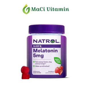 Kẹo ngủ Melatonin 5mg NATROL - Hỗ trợ giấc ngủ MaCi