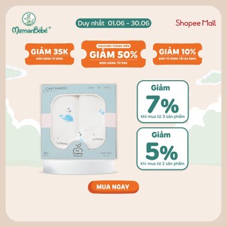 (MamanBébé chính hãng) K002 Set 2 Khăn đa năng sợi tre lụa (75x75cm) La pomme
