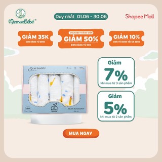 (MamanBébé chính hãng) K001 Set 5 Khăn sữa sợi tre lụa (30x30cm) La pomme