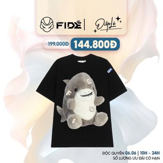  Áo thun FIDE SHARKBABY phông unisex form rộng local brand nam nữ cổ tròn - SHARK02