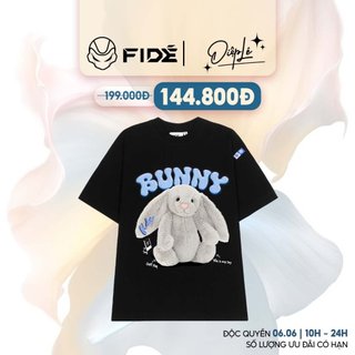  Áo thun FIDE BUNNY phông unisex form rộng local brand nam nữ cổ tròn oversize - AT34