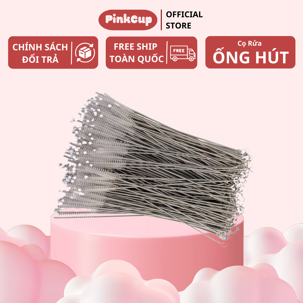 Cọ Rửa Ống Hút 💗𝑭𝑹𝑬𝑬𝑺𝑯𝑰𝑷💗 Dụng Cụ Cọ Rửa Ống Hút Bình Nước Chính Hãng PINKCUP
