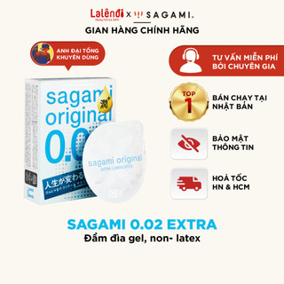  Bao cao su Sagami 0.02 Extra nhiều gel non- latex Nhật Bản BCS siêu mỏng chạm đỉnh  3 bao hộp  | Lalendi Store 