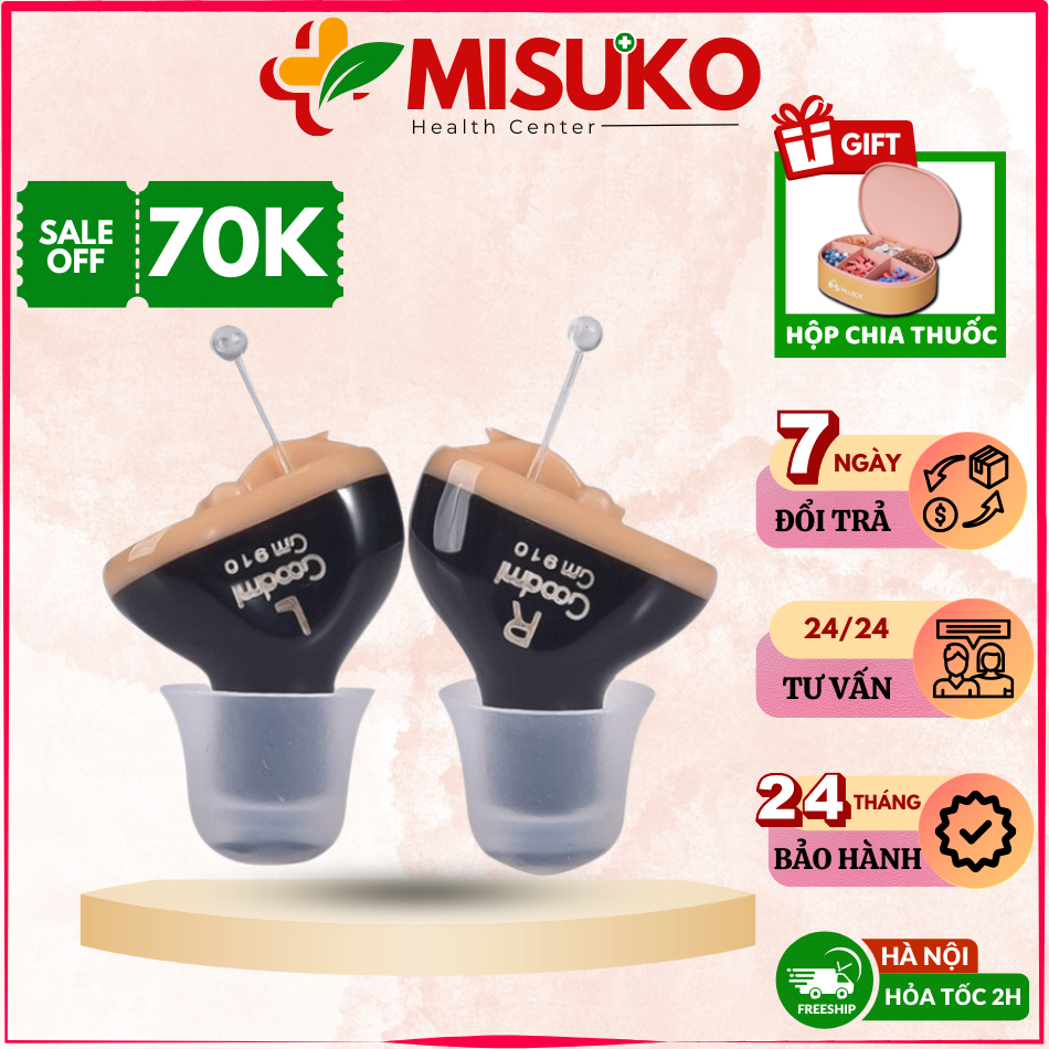 Máy trợ thính không dây siêu nhỏ GM-910 [BẢO HÀNH 24 THÁNG] Tai nghe trợ thính tự động xử lý giảm ti