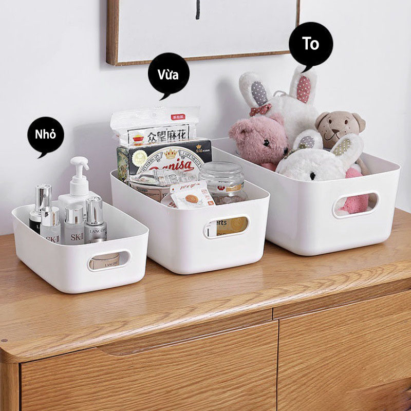 Hộp Đựng Đồ Nhựa Đa Năng Phong Cách Nhật Bản, Khay Đựng Mỹ Phẩm Có Tay Cầm Nhiều size Nhiều màu tiện dụng | BigBuy360 - bigbuy360.vn