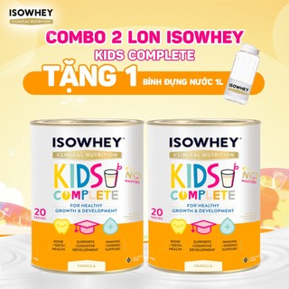 Combo 2 lon Sữa IsoWhey Kids hương Vani (600g) - Phát triển toàn diện Chiều cao, Cân nặng, Miễn dịch cho trẻ từ 3 tuổi