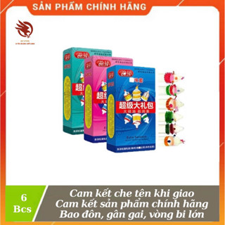 [ CHÍNH HÃNG ] -  Bao cao su Extra Sensltive, Đôn Gân gai vòng bi lớn, kéo dài thời gian, Hộp 6 cái 6 kiểu