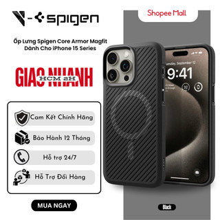  Ốp Lưng Spigen Iphone Dành Cho 15 Pro Max Core Armor Magfit Black