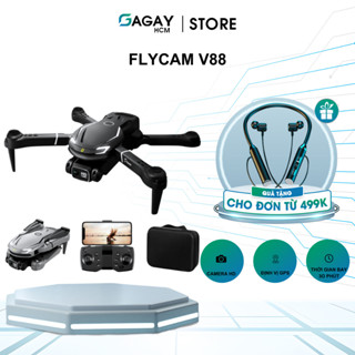 Flycam máy bay điều khiển từ xa flycam mini V88, dung lượng pin lớn, camera kép, bay ổn định phù hợp cho người tập chơi