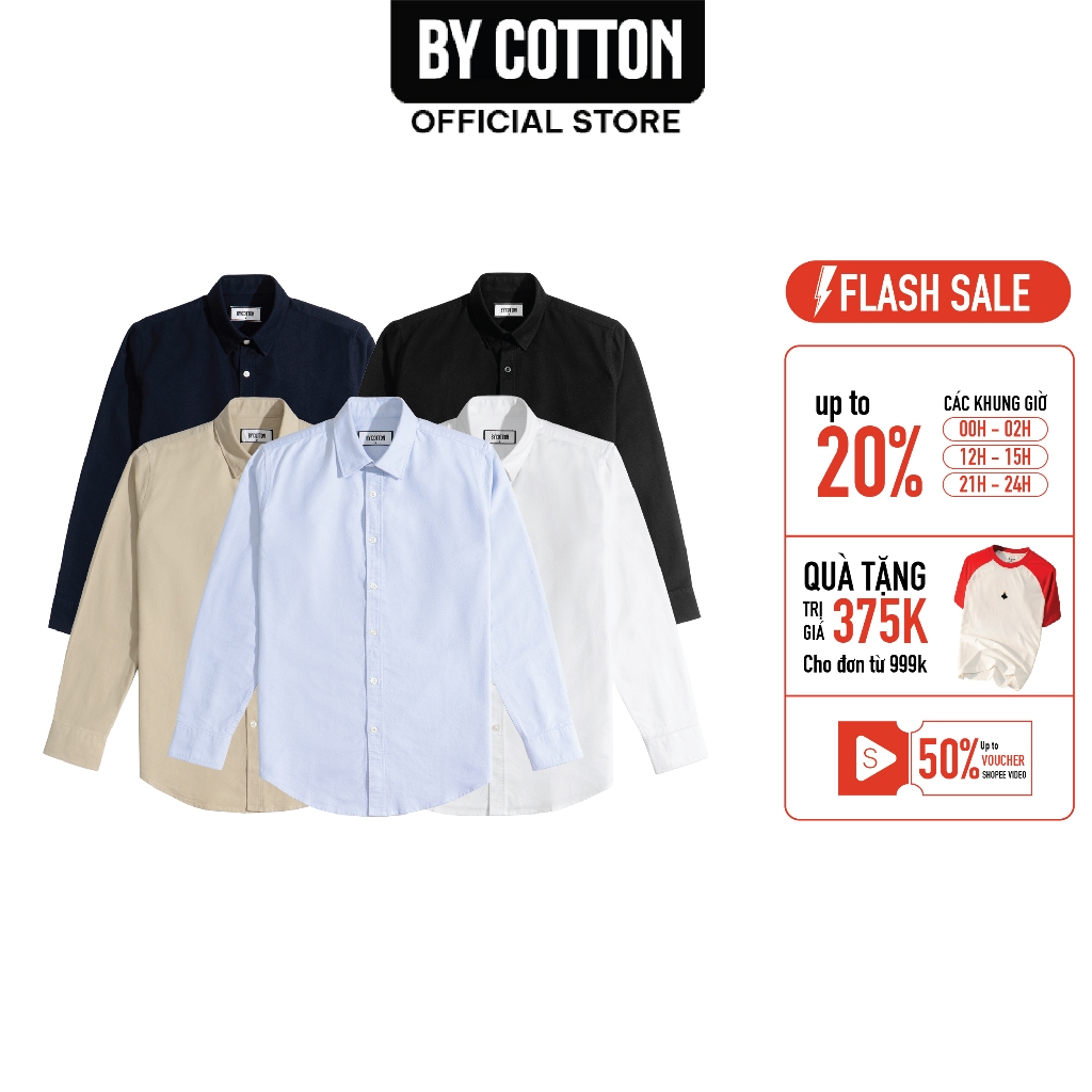 Áo Sơ Mi Nam Cao Cấp Dài Tay Oxford Shirt Multi Color BY COTTON