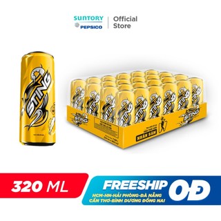 Thùng 24 Lon Nước Tăng Lực Sting Vàng (320ml/lon)