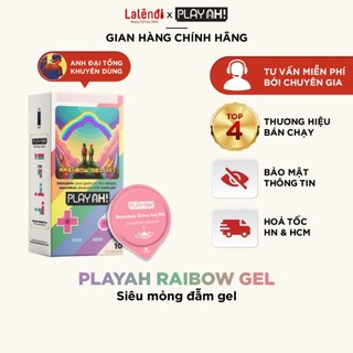  Bao Cao Su PlayAh Rainbow Gel 003 size 52mm siêu mỏng nhiều gel bôi trơn hộp 3 bao hộp 10 bao Lalendi Store 