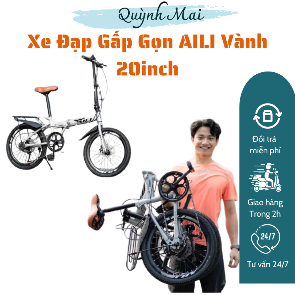 Xe đạp gấp gọn AILI xe gọn nhẹ, dễ dàng sử dụng, dễ dàng di chuyển