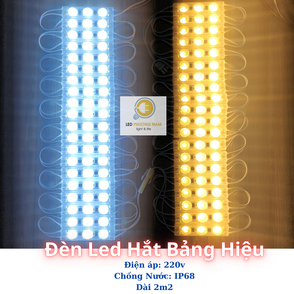 Đèn Led Bảng Hiệu Điện trực tiếp 220v Siêu Sáng, Chống Nước, (Vỉ 20 thanh dài 2m) (không cần nguồn) 