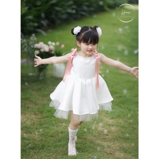 𝐎𝐫𝐢 𝐃𝐫𝐞𝐬𝐬 - Váy Hm81 đính nơ 2 vai ( ảnh chính chủ)