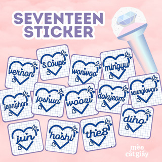 Sticker seventeen | holo sticker tên idol k-pop dán lightstick
