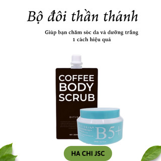Combo Kem dưỡng trắng da 200g + Tẩy tế bào chết Cafe 250g Ditiskin